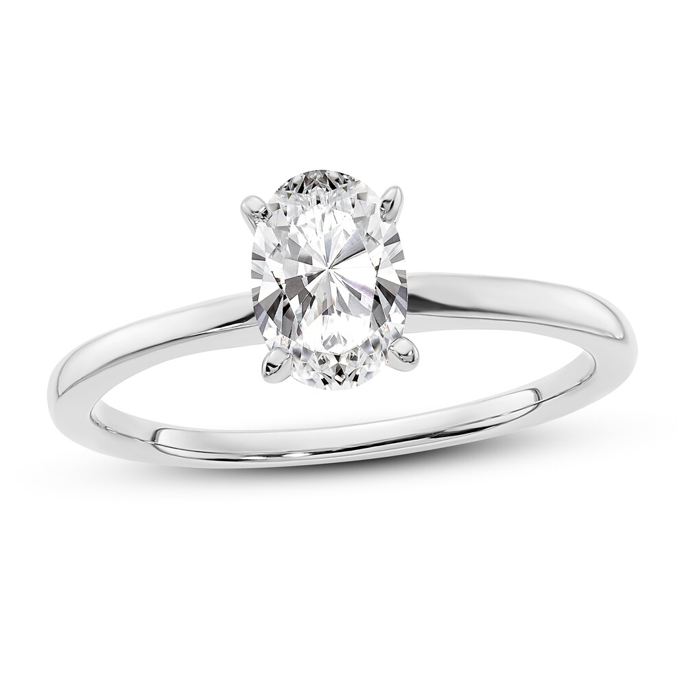 Diamond Solitaire Engagement Ring 3/4 ct tw Oval 14K White Gold (I1/I) 4eZRK3mi [4eZRK3mi]