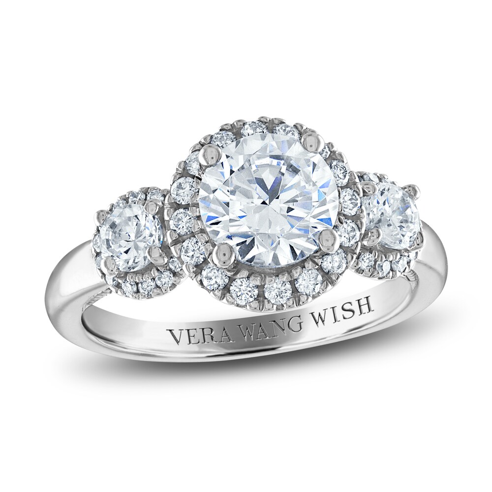 Vera Wang WISH Diamond Engagement Ring 2-1/4 ct tw Round 18K White Gold 4ex3zMbf