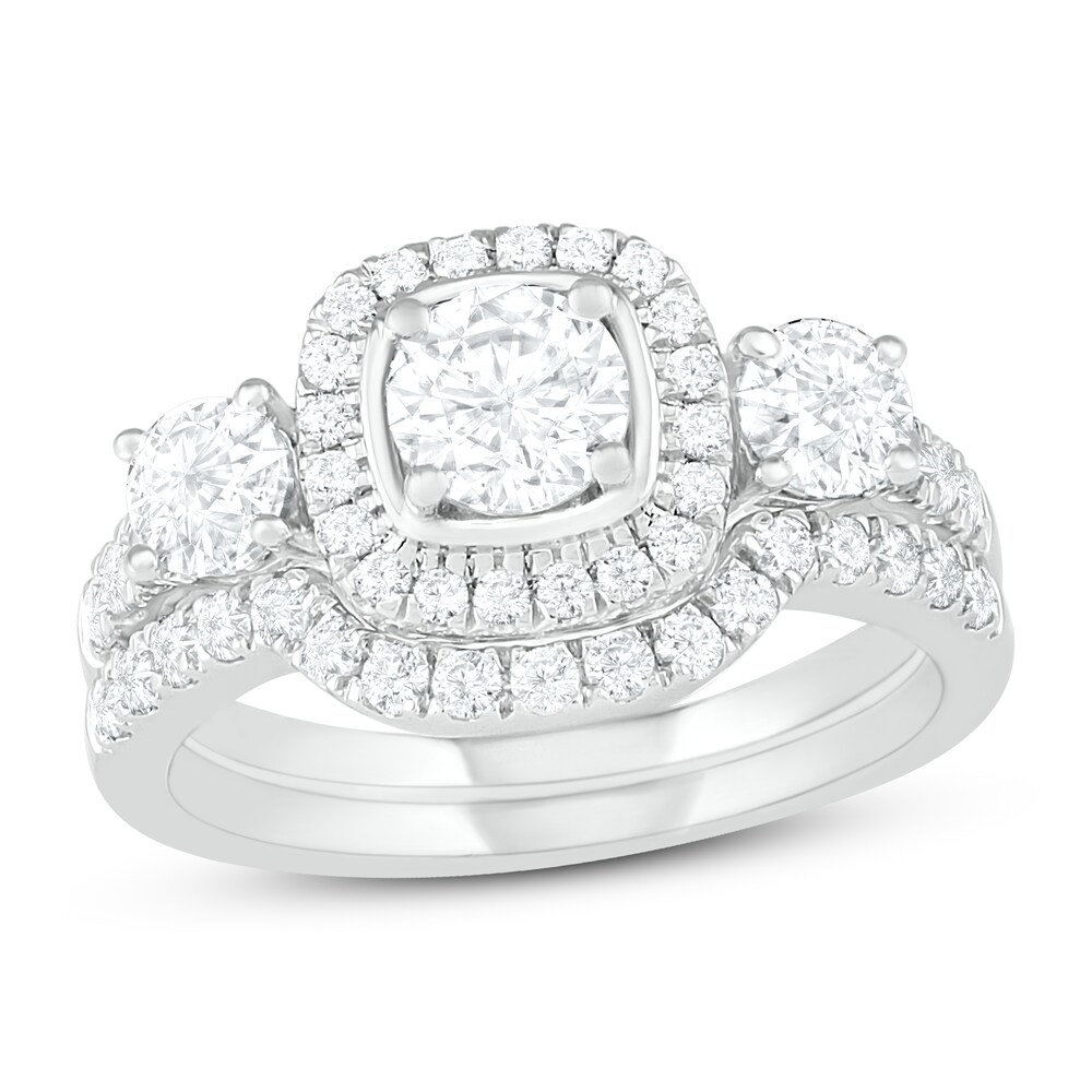 Diamond Bridal Set 1-1/2 ct tw Round 14K White Gold 4hu5rdi9