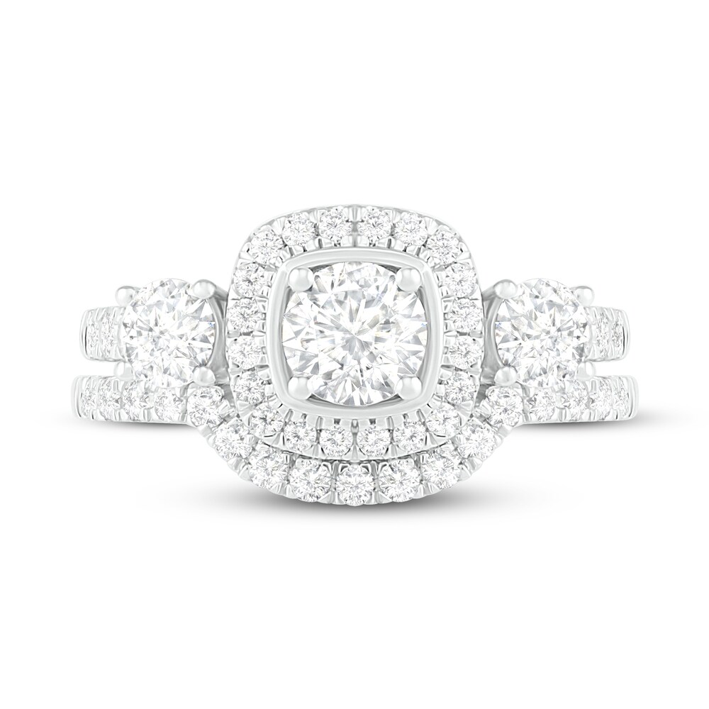 Diamond Bridal Set 1-1/2 ct tw Round 14K White Gold 4hu5rdi9