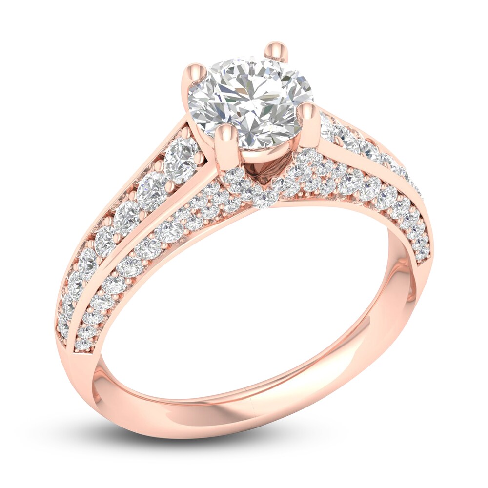 Diamond Engagement Ring 1-3/4 ct tw Round 14K Rose Gold 4oZyyDey