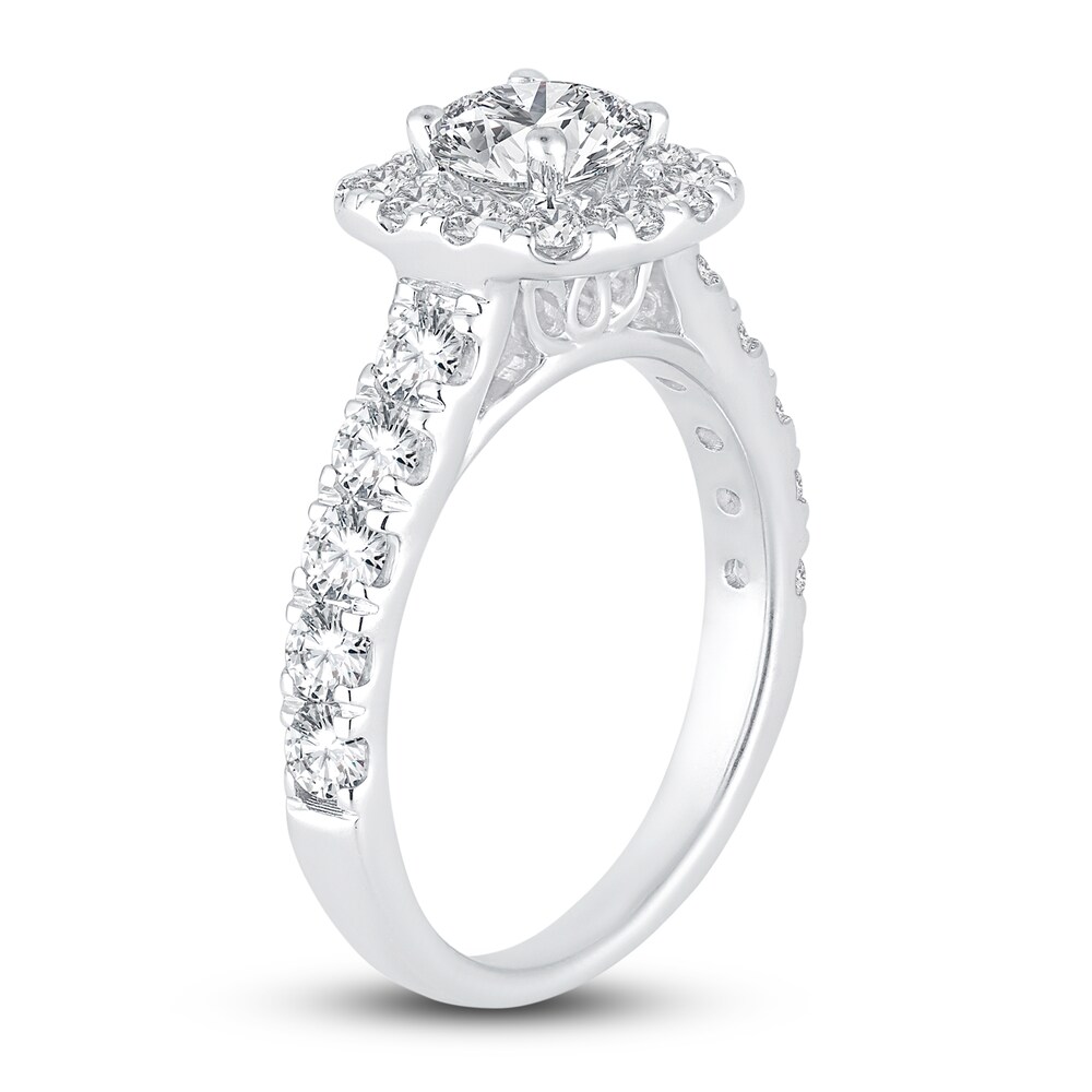 Diamond Engagement Ring 2 ct tw Round 14K White Gold 5CFVS75e