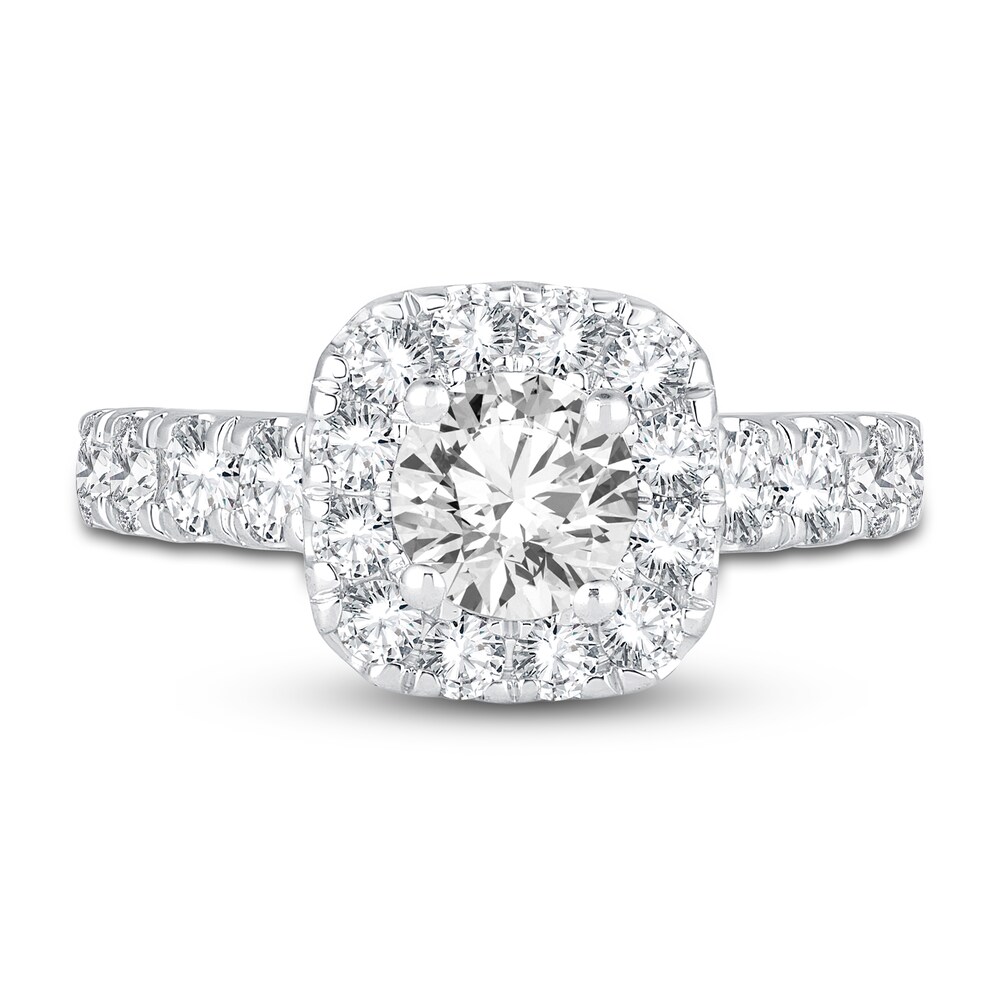 Diamond Engagement Ring 2 ct tw Round 14K White Gold 5CFVS75e