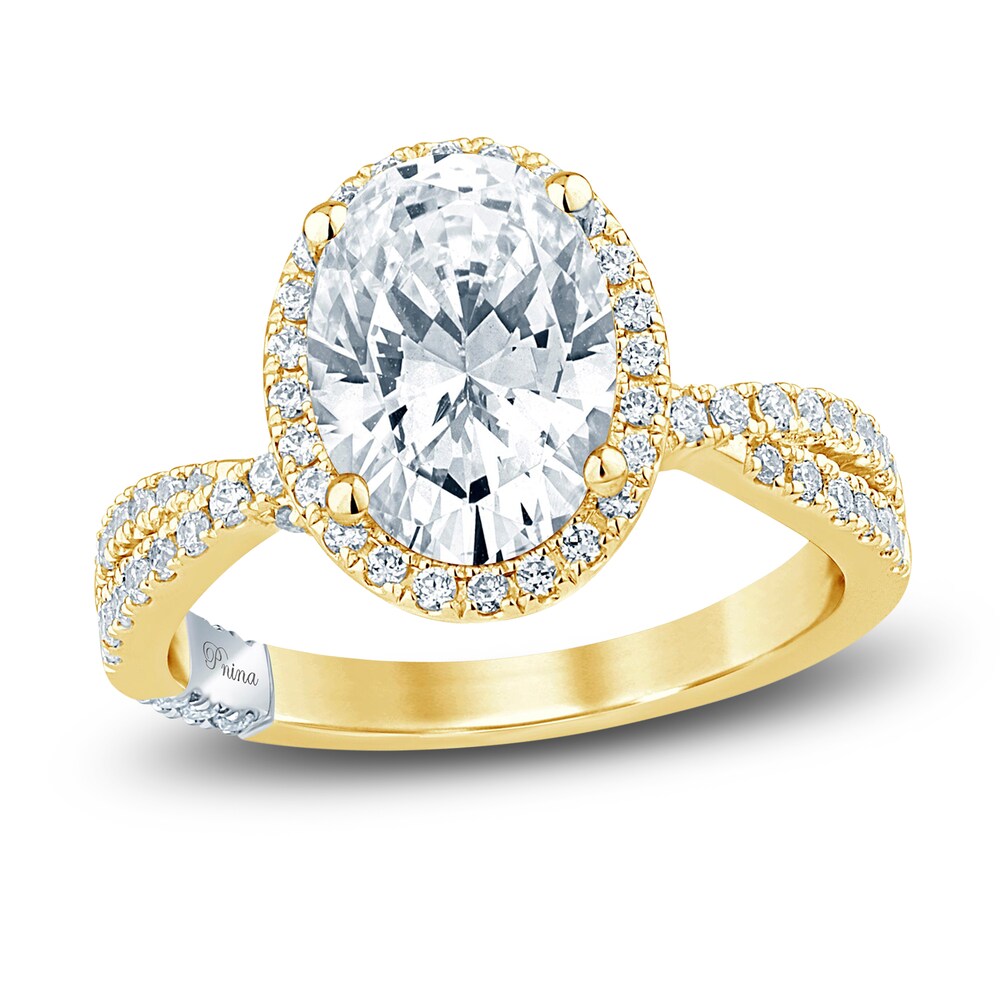 Pnina Tornai Lab-Created Diamond Engagement Ring 3 ct tw Oval/Round 14K Yellow Gold 5Lnm0isl