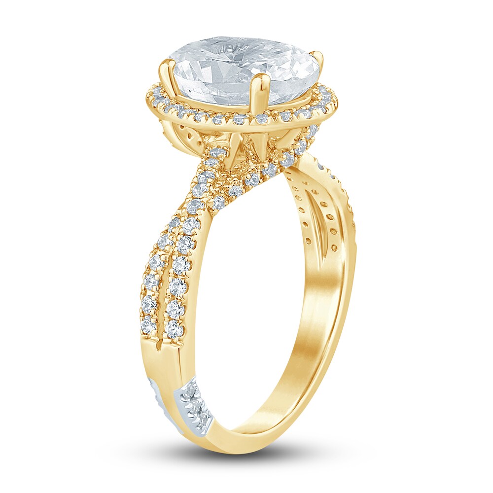 Pnina Tornai Lab-Created Diamond Engagement Ring 3 ct tw Oval/Round 14K Yellow Gold 5Lnm0isl