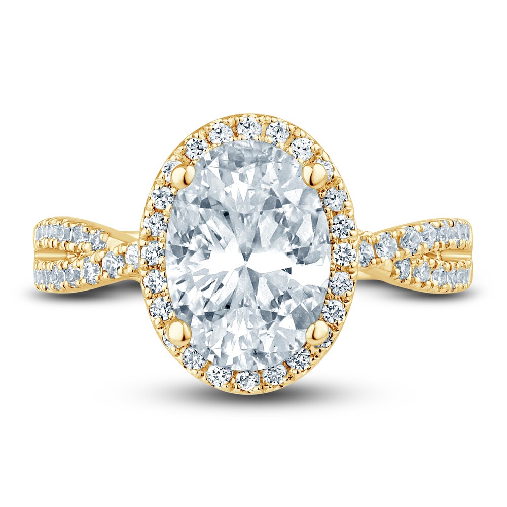 Pnina Tornai Lab-Created Diamond Engagement Ring 3 ct tw Oval/Round 14K Yellow Gold 5Lnm0isl