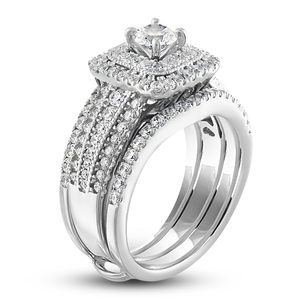 Diamond Bridal Set 1-3/4 ct tw Round 14K White Gold 5N2JXetZ