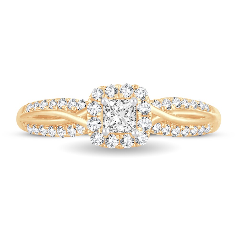 Diamond Ring 1/2 ct tw Princess 14K Yellow Gold 5WZbNoRy