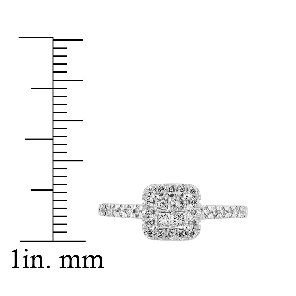 Diamond Engagement Ring 1/2 ct tw Princess/Round 14K White Gold 5nI8YAXn