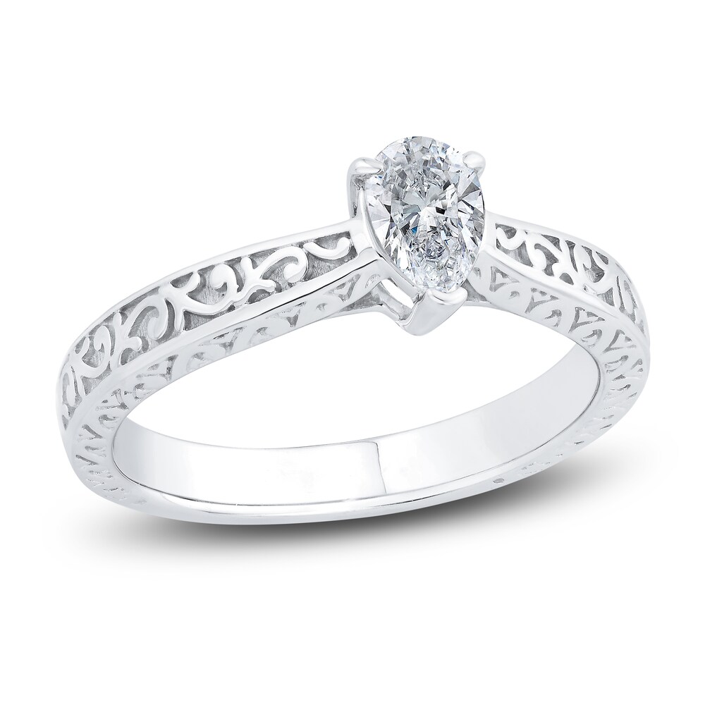 Diamond Engagement Ring 3/8 ct tw Pear-shaped 14K White Gold (I1/I) 5vikovN4 [5vikovN4]