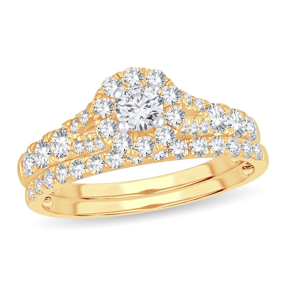 Diamond Bridal Set 1 ct tw Round 14K Yellow Gold 5x75yr3f