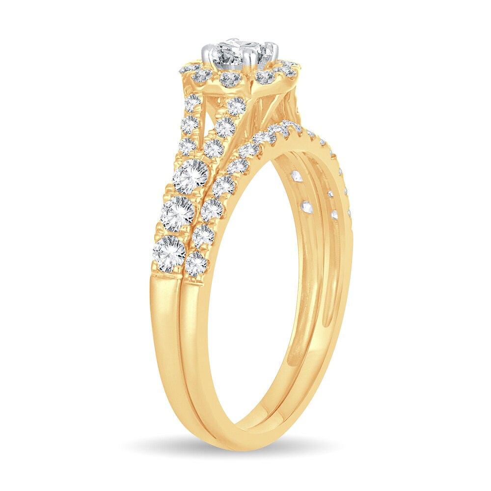 Diamond Bridal Set 1 ct tw Round 14K Yellow Gold 5x75yr3f