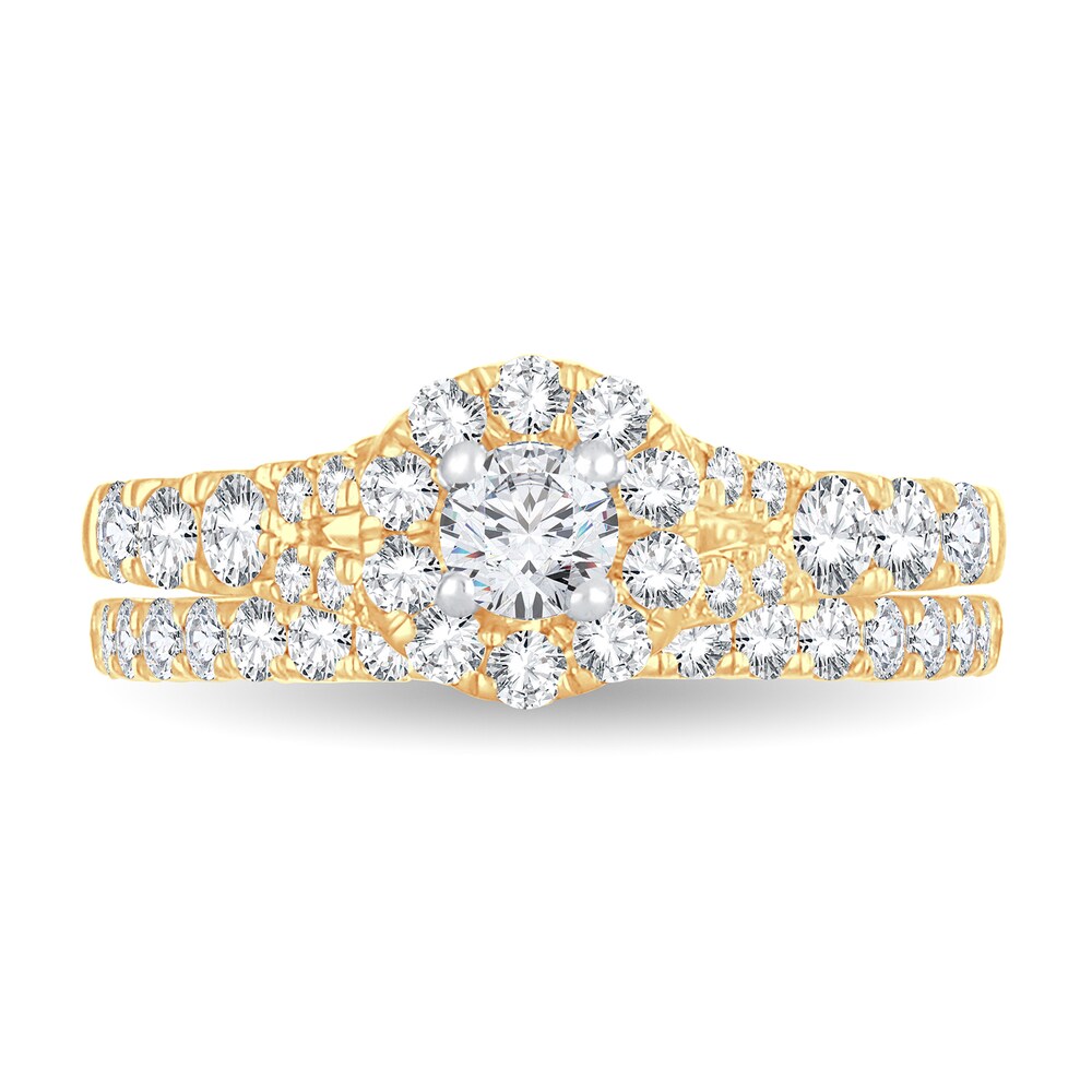 Diamond Bridal Set 1 ct tw Round 14K Yellow Gold 5x75yr3f