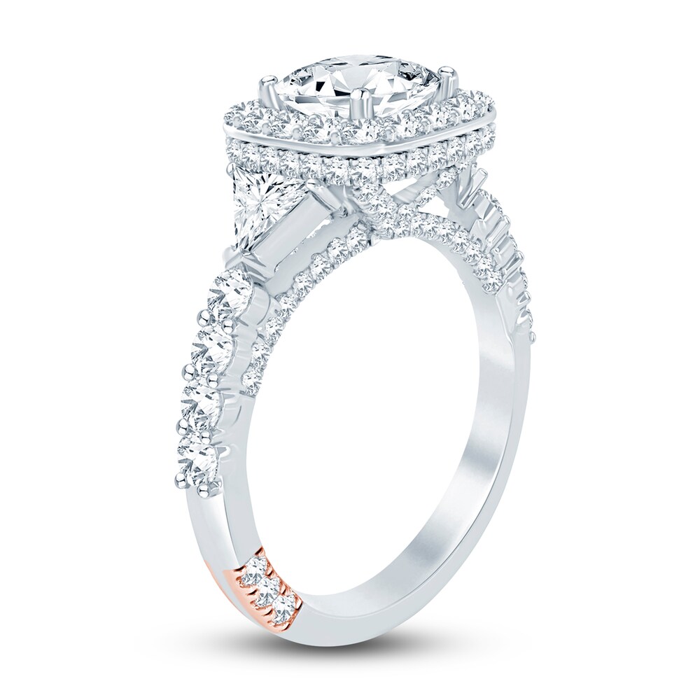 Pnina Tornai Lab-Created Diamond Engagement Ring 2-7/8 ct tw Cushion/Trillion/ Round 14K White Gold 68bHv26N