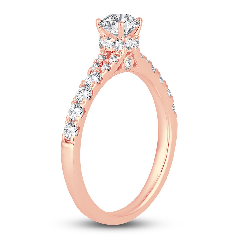 Diamond Engagement Ring 1 ct tw Round 14K Rose Gold 6BAElW6X