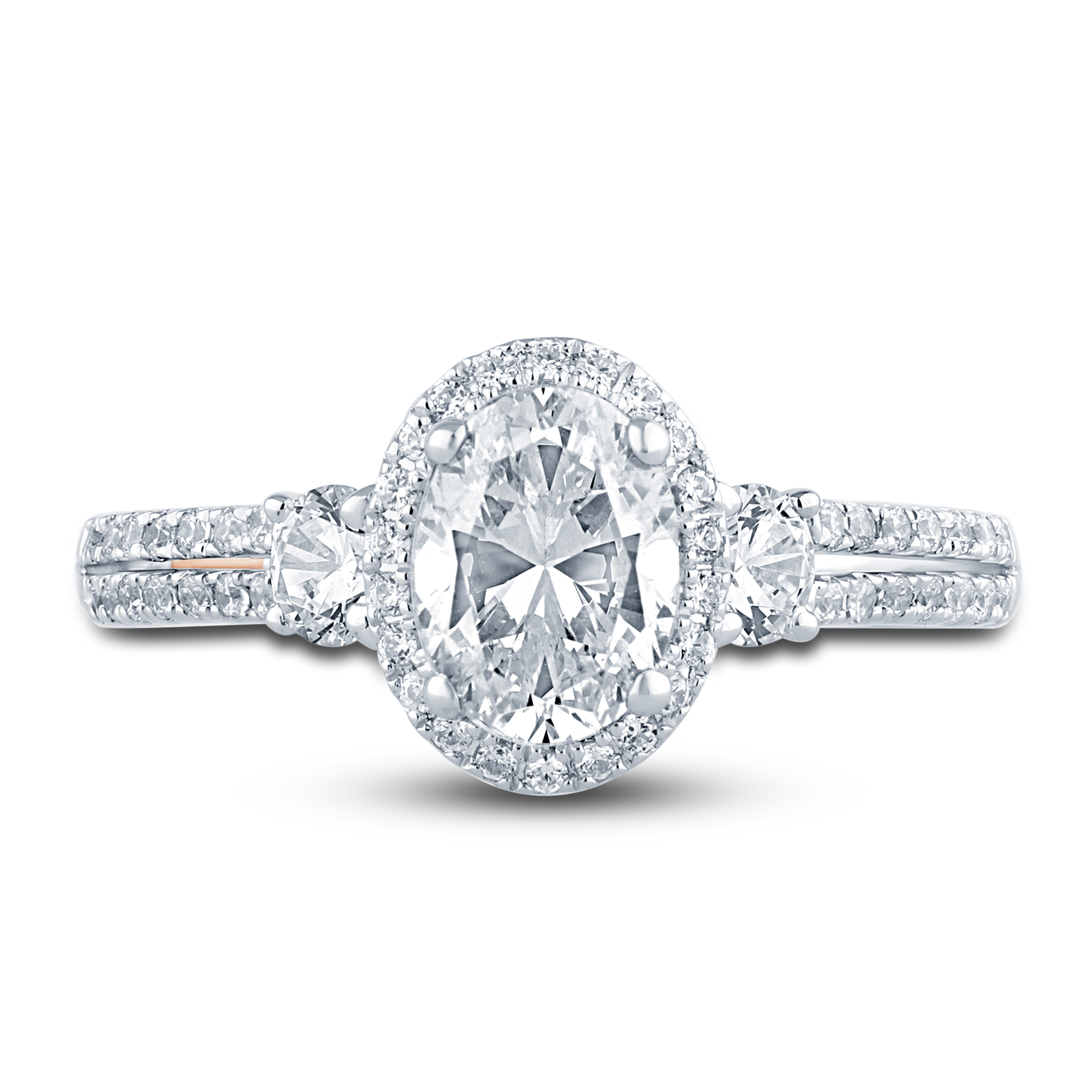 Pnina Tornai Lab-Created Diamond Engagement Ring 1-1/2 ct tw Oval/Round 14K White Gold 6IcGt3eu