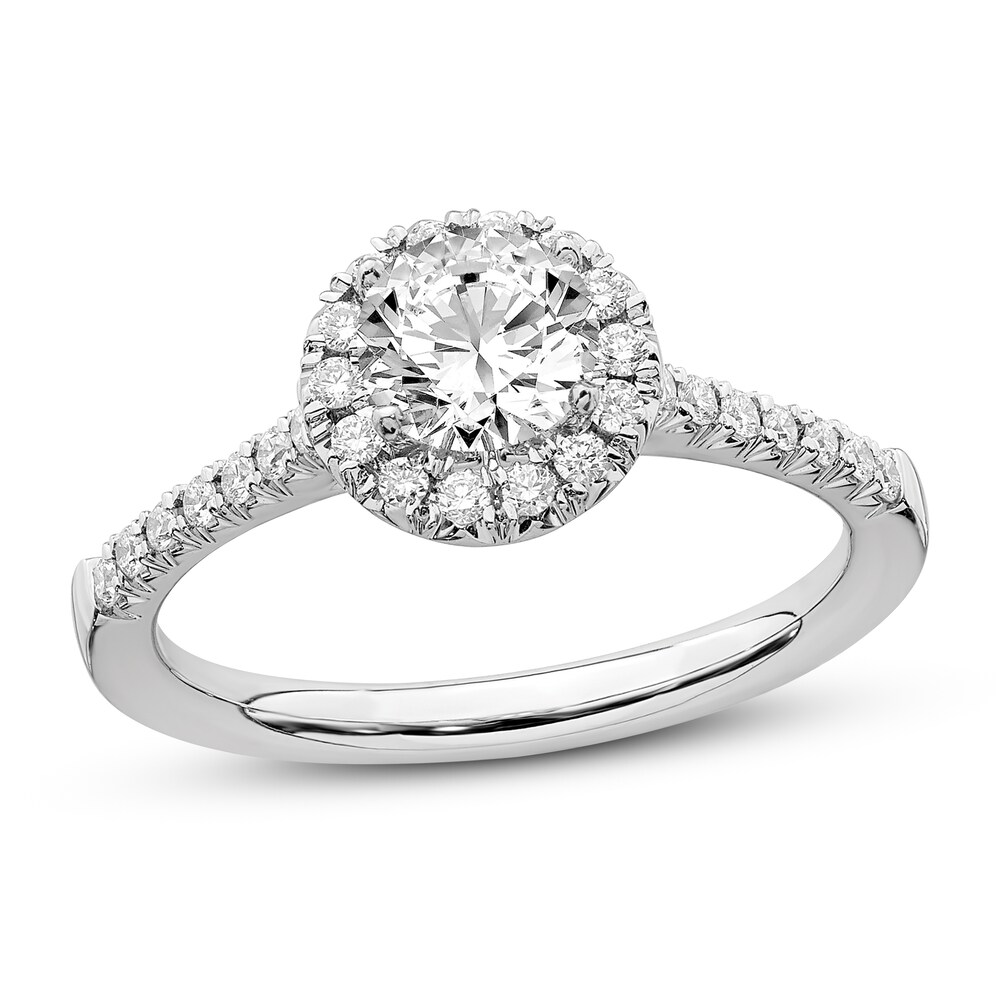 Diamond Engagement Ring 3/4 ct tw Round 14K White Gold 6L7QdroU