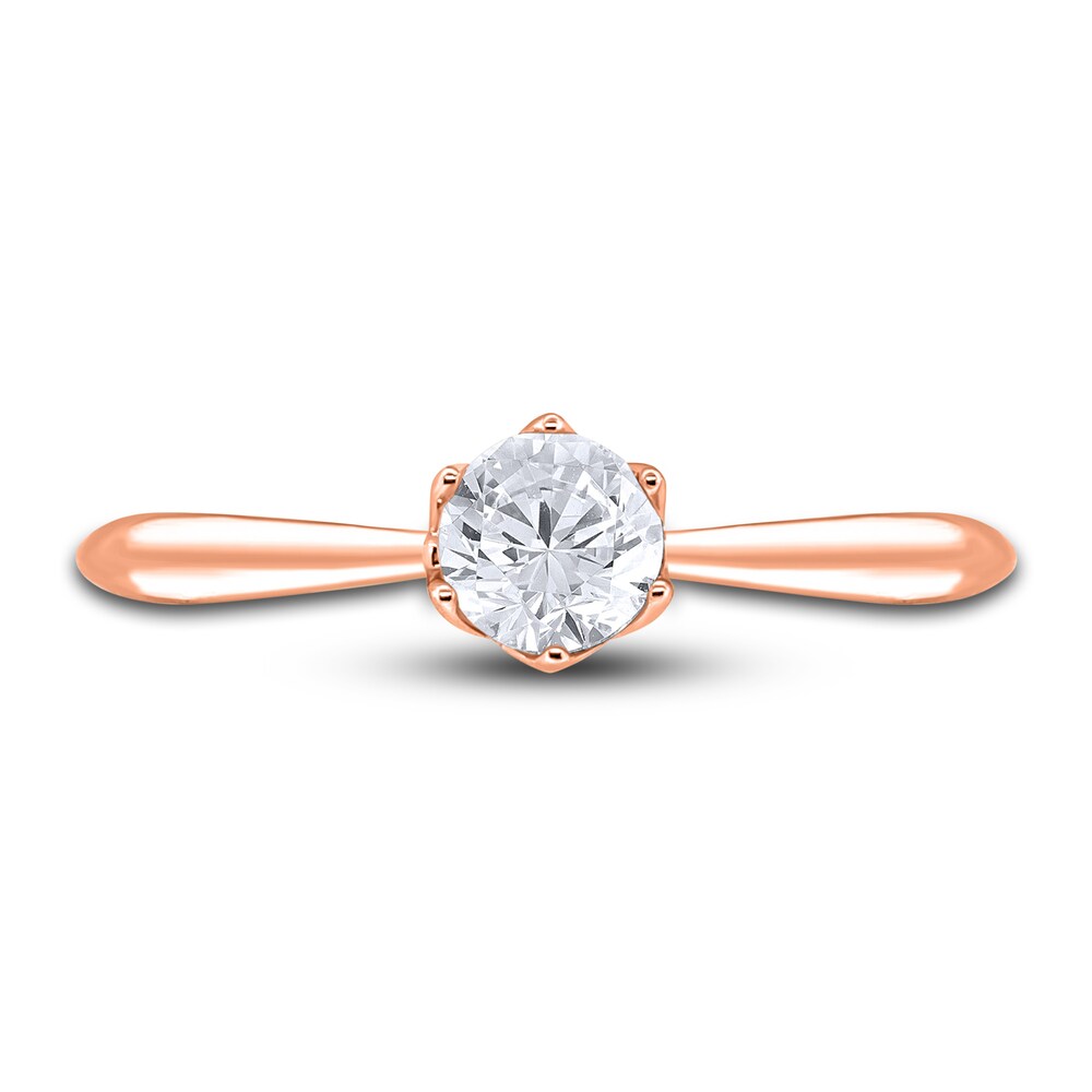 Diamond Cathedral Solitaire Engagement Ring 1/2 ct tw Round 14K Rose Gold (I2/I) 6NrJXXLV