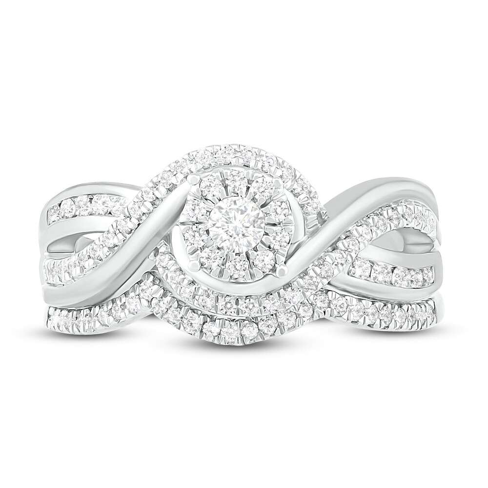 Diamond Bridal Set 1/2 ct tw Round 14K White Gold 6bI4S4y1