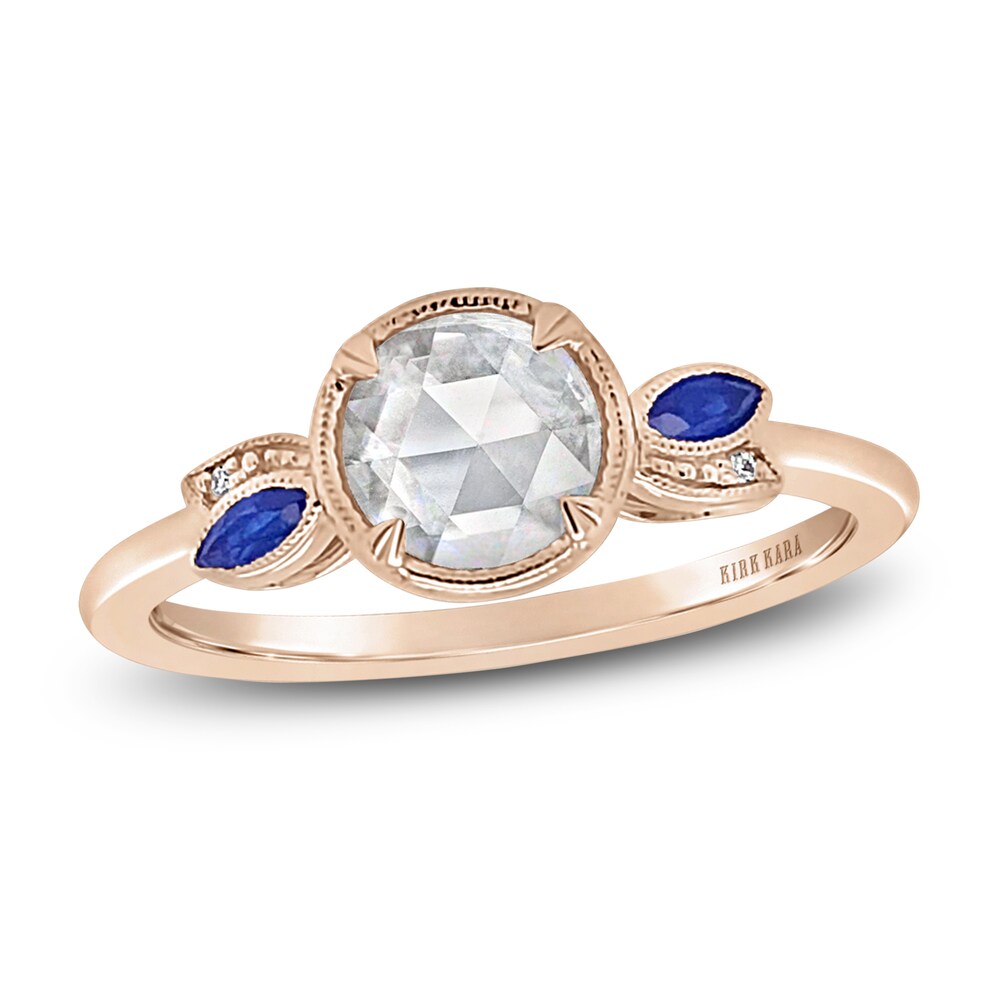 Kirk Kara Natural Blue Sapphire Engagement Ring 1/2ct tw Rose-cut 14K Rose Gold 7DW7vCty