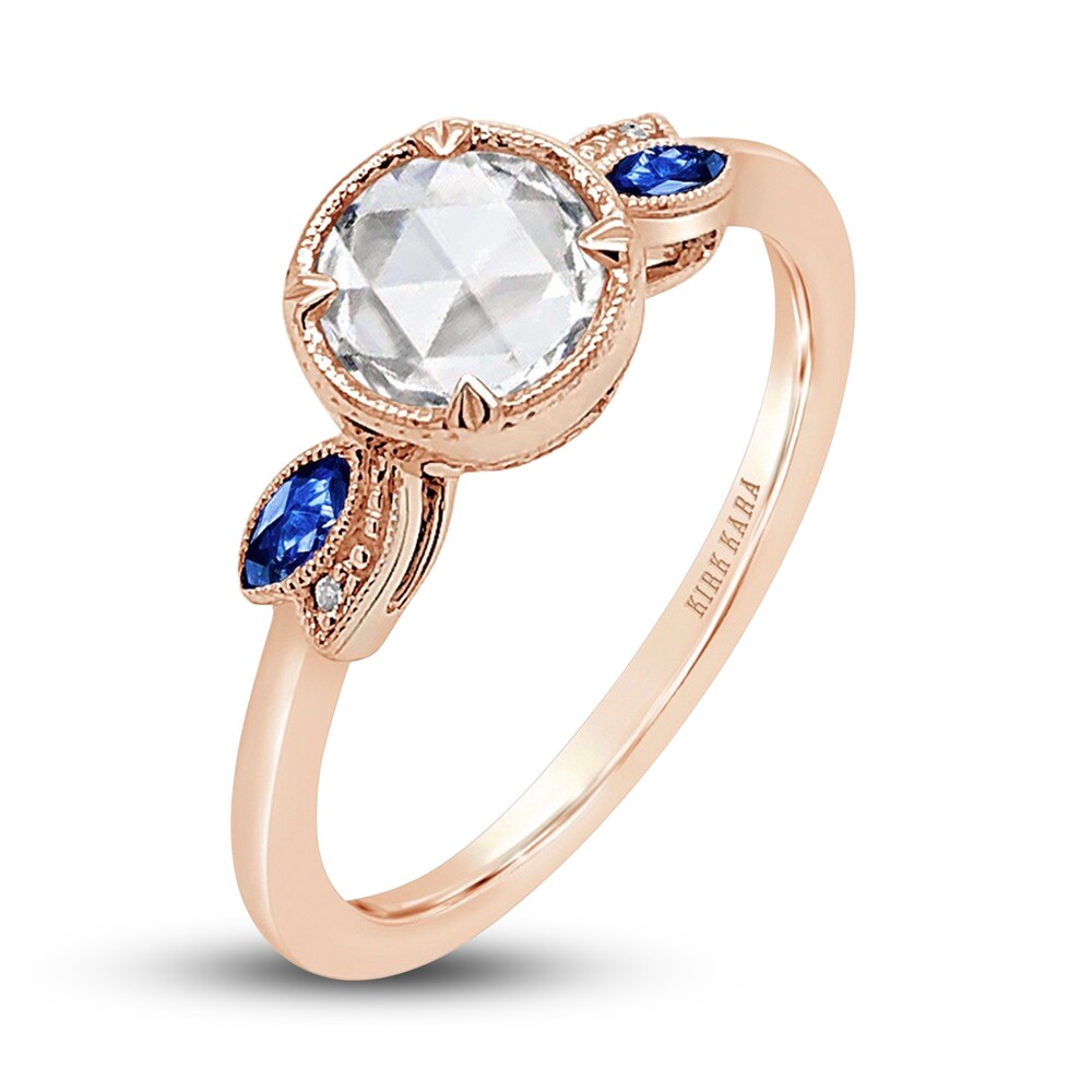 Kirk Kara Natural Blue Sapphire Engagement Ring 1/2ct tw Rose-cut 14K Rose Gold 7DW7vCty