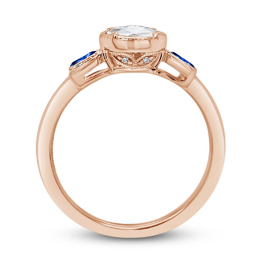 Kirk Kara Natural Blue Sapphire Engagement Ring 1/2ct tw Rose-cut 14K Rose Gold 7DW7vCty