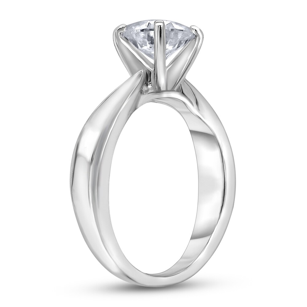 Diamond Solitaire Concave Engagement Ring 1-1/2 ct tw Round 14K White Gold (I2/I) 7J9DzWvg