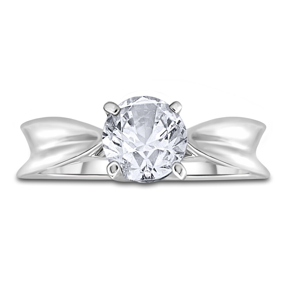 Diamond Solitaire Concave Engagement Ring 1-1/2 ct tw Round 14K White Gold (I2/I) 7J9DzWvg