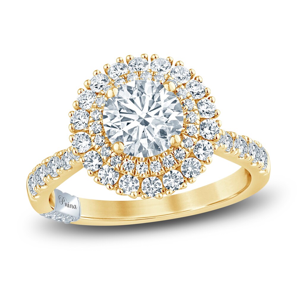 Pnina Tornai Lab-Created Diamond Engagement Ring 1-7/8 ct tw Round 14K Yellow Gold 7PtXeSx9 [7PtXeSx9]