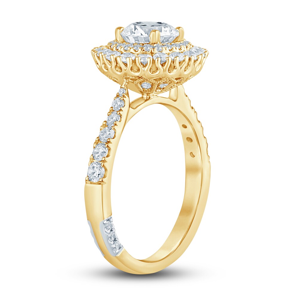 Pnina Tornai Lab-Created Diamond Engagement Ring 1-7/8 ct tw Round 14K Yellow Gold 7PtXeSx9