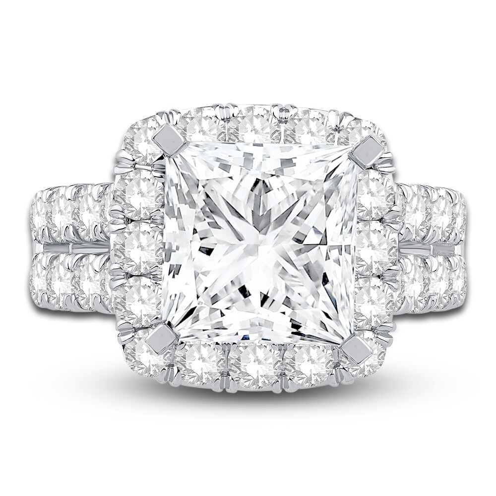 Engagement Ring 2-1/2 ct tw Princess/Round 14K White Gold 7QYpxEvI