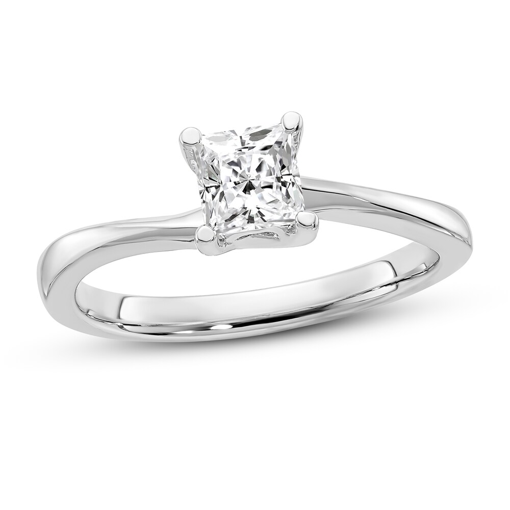 Diamond Solitaire Engagement Ring 1/2 ct tw Princess 14K White Gold (I1/I) 7UoYLA6F [7UoYLA6F]