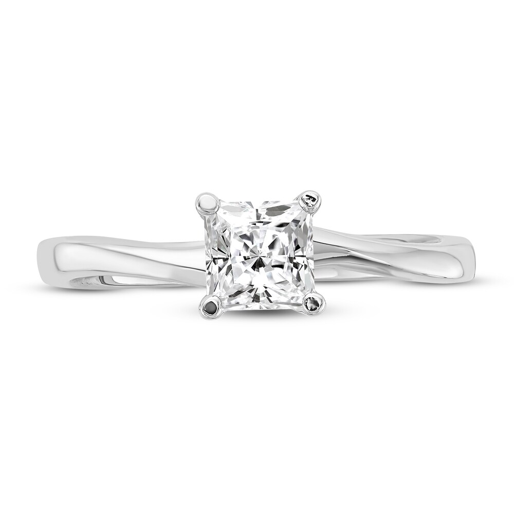 Diamond Solitaire Engagement Ring 1/2 ct tw Princess 14K White Gold (I1/I) 7UoYLA6F