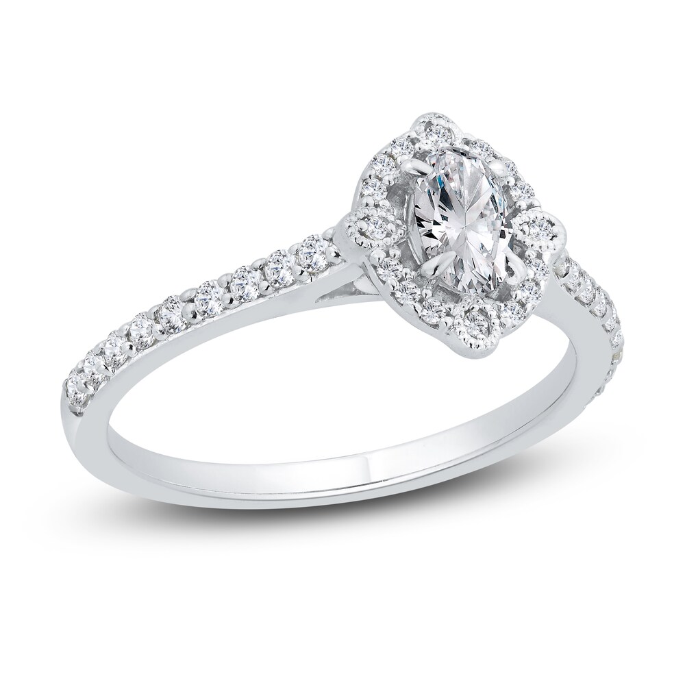 Diamond Engagement Ring 3/8 ct tw Oval/Round 14K White Gold 7ltvLmih [7ltvLmih]