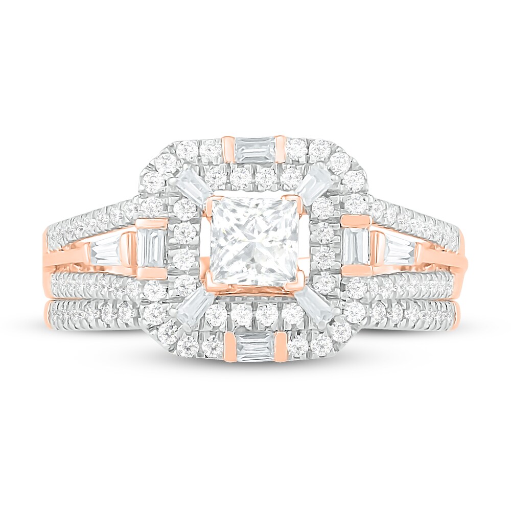 Diamond Bridal Set 1 ct tw Princess, Baguette & Round 14K Rose Gold 7wpfGEyJ