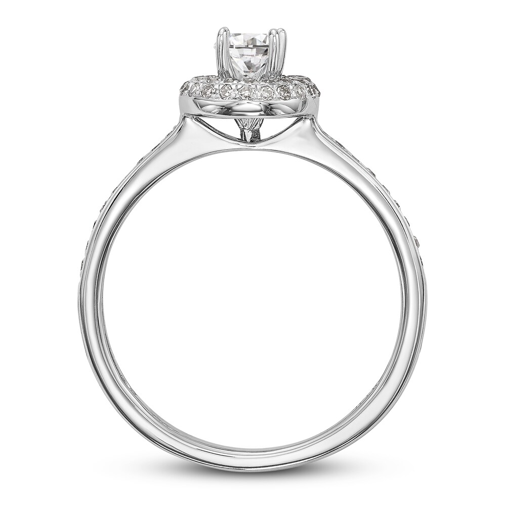 Diamond Engagement Ring 3/8 ct tw Round 14K White Gold 80Emeapl