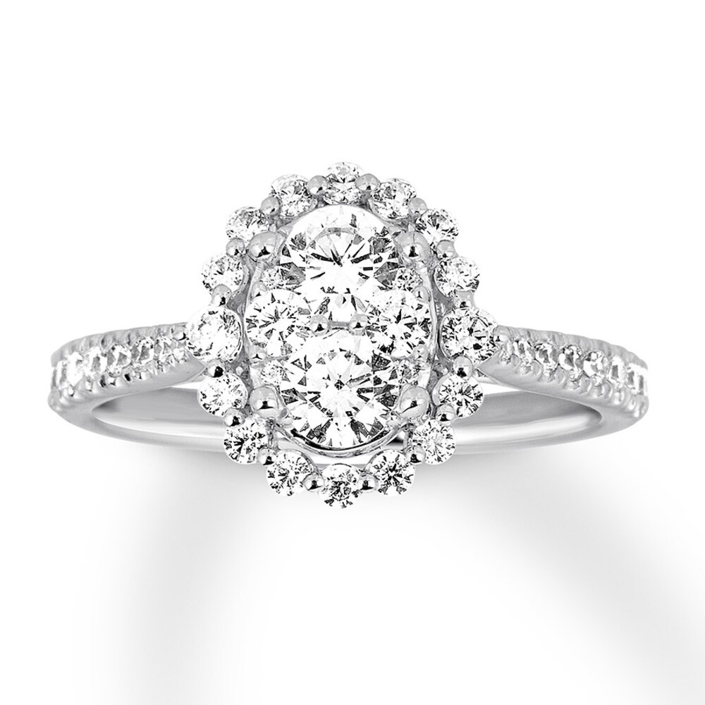 Diamond Engagement Ring 1 ct tw Round-cut 14K White Gold 80OBfGFD [80OBfGFD]