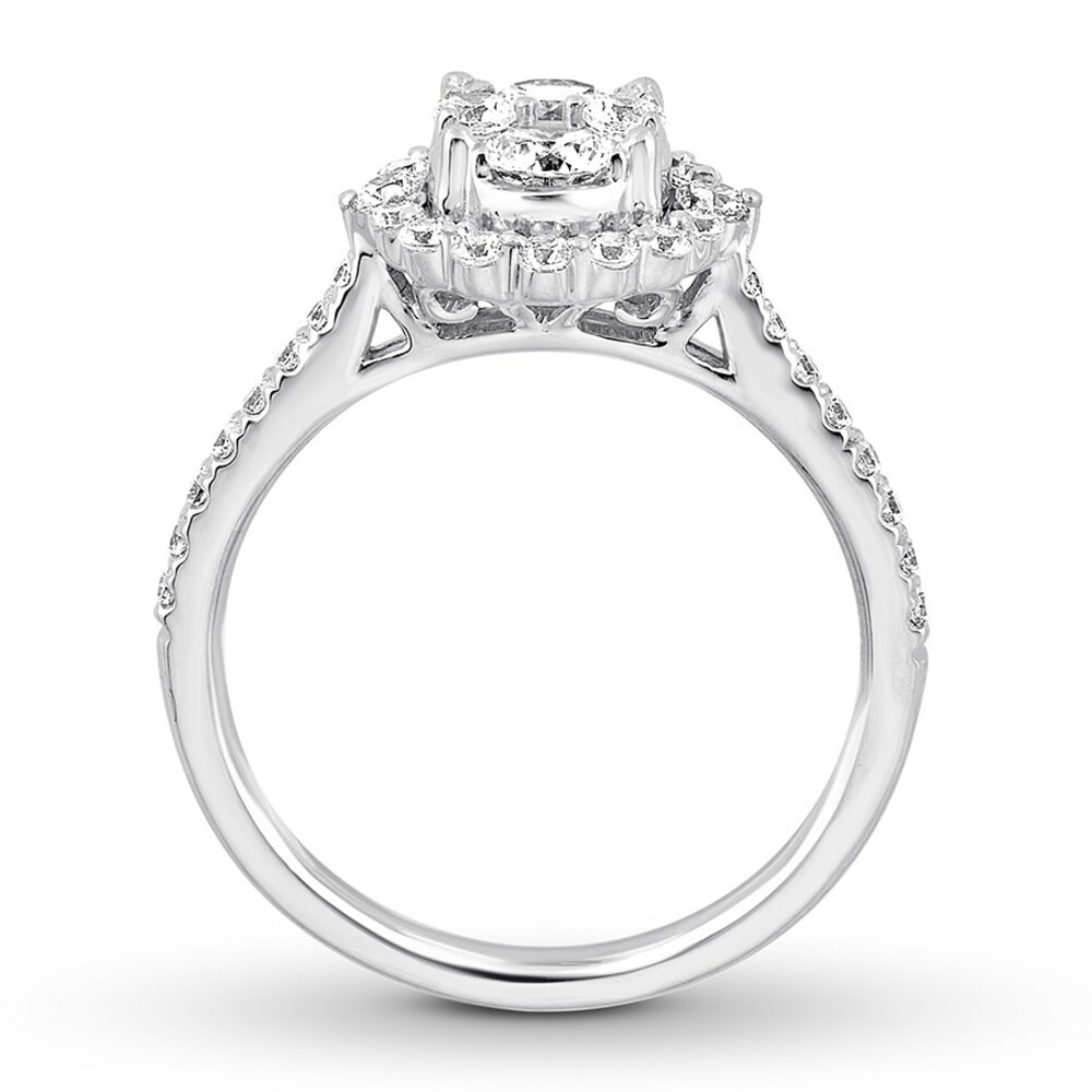 Diamond Engagement Ring 1 ct tw Round-cut 14K White Gold 80OBfGFD