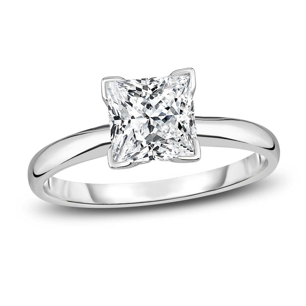 Diamond Solitaire Engagement Ring 1 ct tw Princess 14K White Gold (I2/I) 8B4gJCQ4