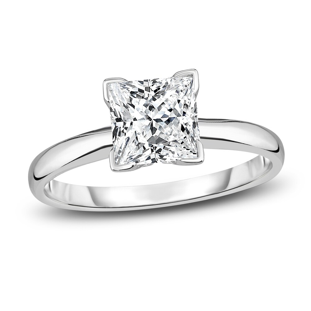 Diamond Solitaire Engagement Ring 1 ct tw Princess 14K White Gold (I2/I) 8B4gJCQ4 [8B4gJCQ4]