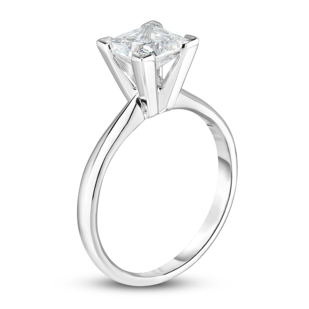 Diamond Solitaire Engagement Ring 1 ct tw Princess 14K White Gold (I2/I) 8B4gJCQ4