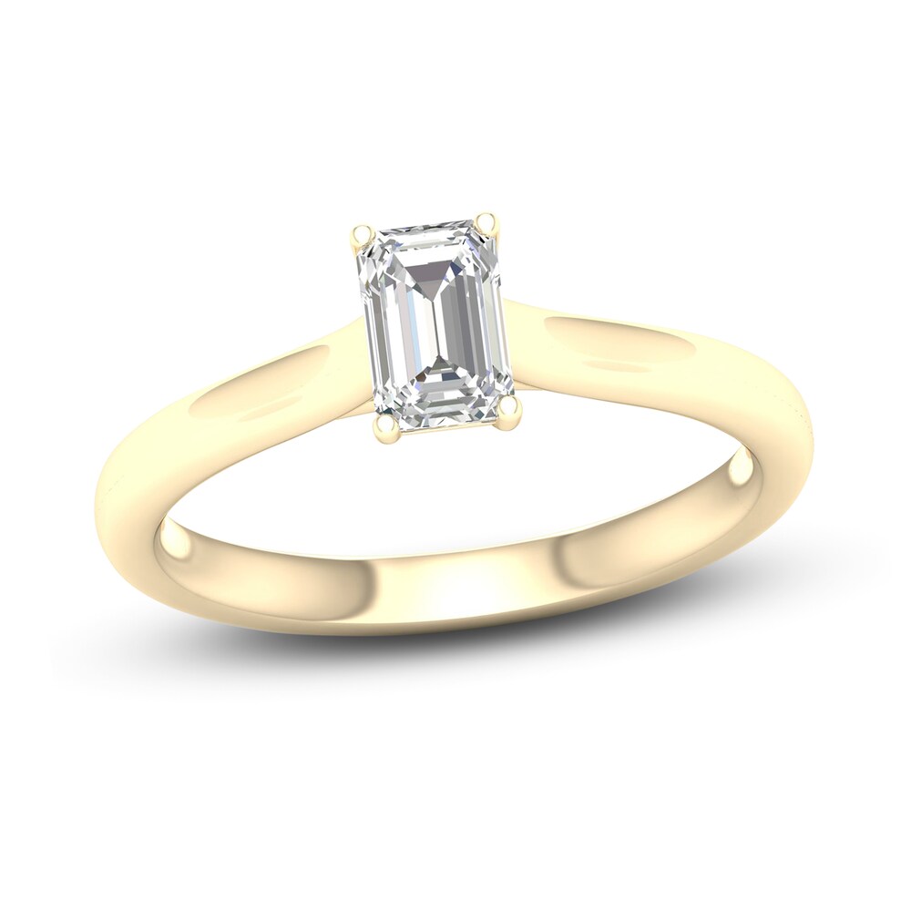 Diamond Solitaire Ring 1/2 ct tw Emerald-cut 14K Yellow Gold (SI2/I) 8EcdMRGK