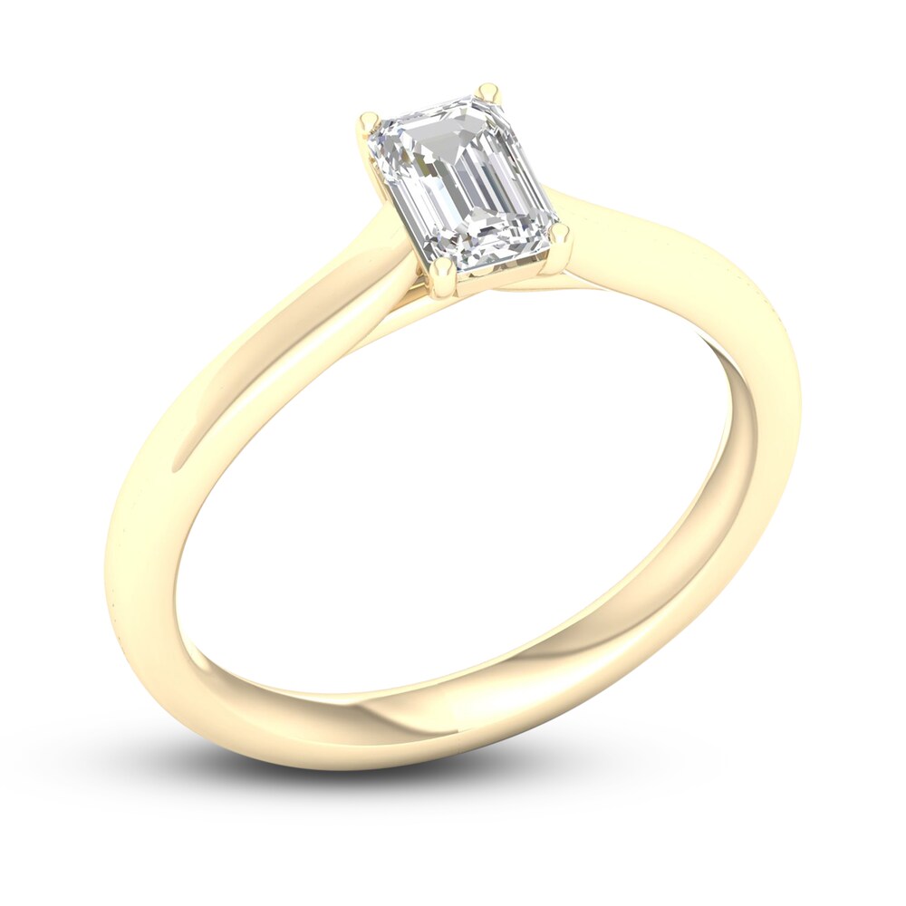 Diamond Solitaire Ring 1/2 ct tw Emerald-cut 14K Yellow Gold (SI2/I) 8EcdMRGK