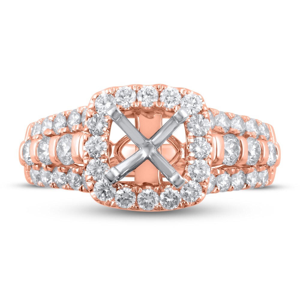 Hearts Desire Diamond Engagement Ring Setting 1-1/4 ct tw Round 18K Rose Gold 8gGjadBl