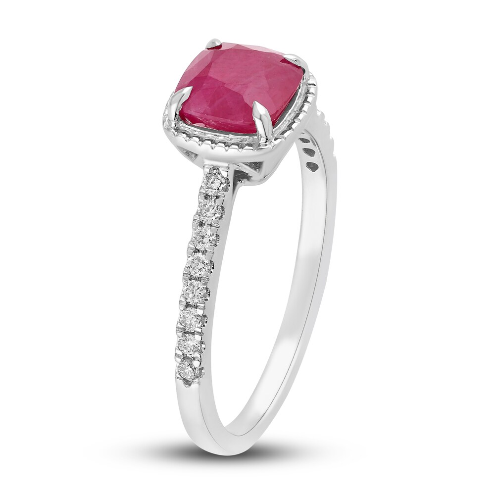 Natural Ruby Engagement Ring 1/6 ct tw 14K White Gold 8lOyrjmx