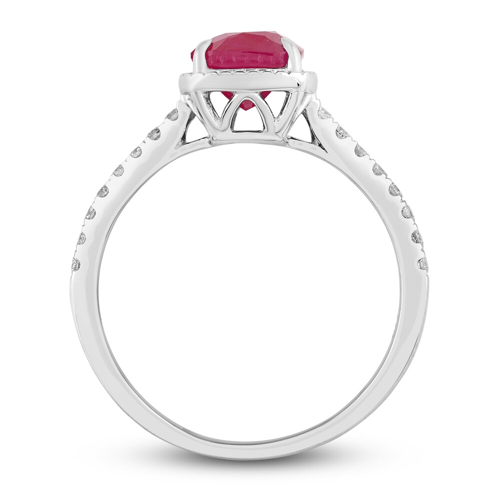 Natural Ruby Engagement Ring 1/6 ct tw 14K White Gold 8lOyrjmx