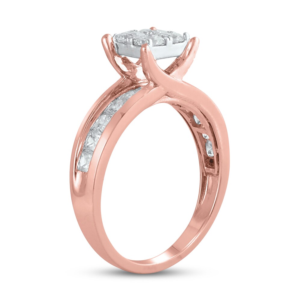 Diamond Engagement Ring 1-1/2 ct tw Round 14K Rose Gold 8lPy09WV