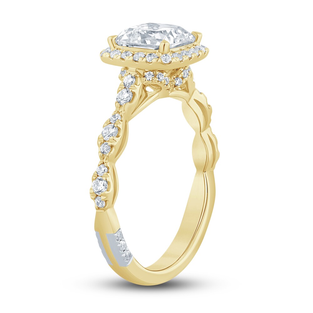 Pnina Tornai Diamond Engagement Ring 2-1/2 ct tw Cushion/Round 14K Yellow Gold 8mfb5qdP