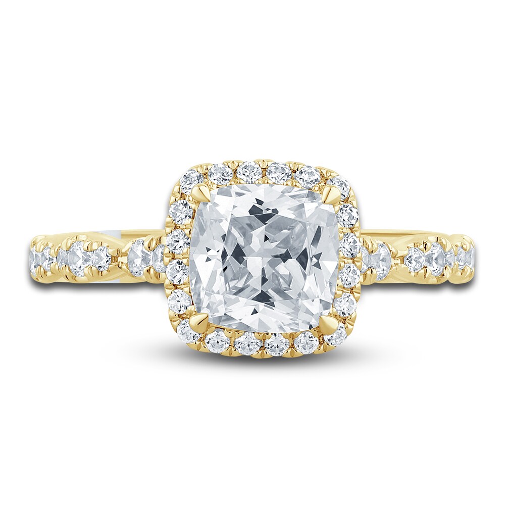 Pnina Tornai Diamond Engagement Ring 2-1/2 ct tw Cushion/Round 14K Yellow Gold 8mfb5qdP