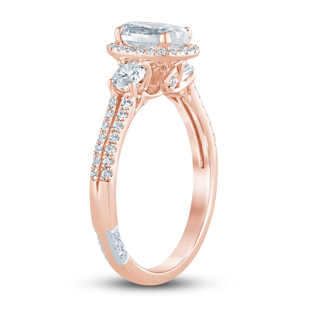 Pnina Tornai Lab-Created Diamond Engagement Ring 1-1/2 ct tw Oval/Round 14K Rose Gold 8uPTzFwI